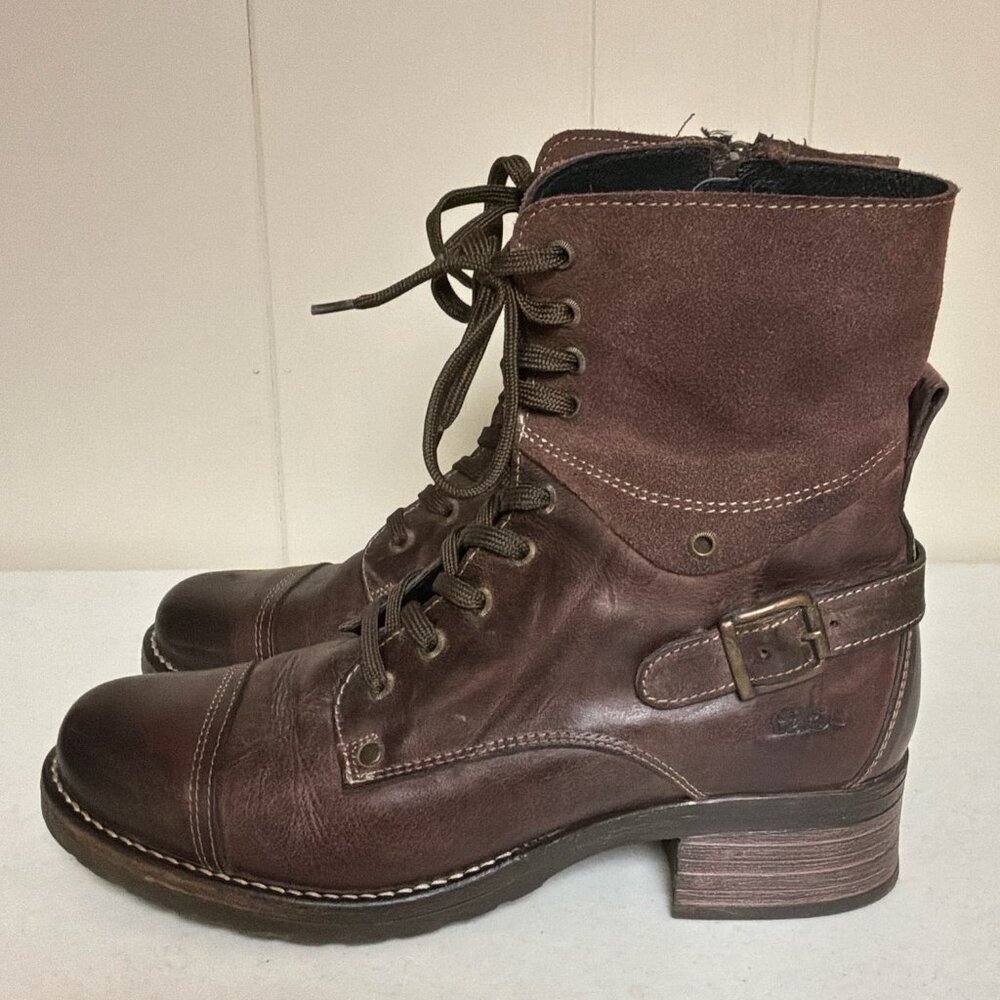 Taos Crave Leather Side Zip Heeled Combat Boots Women’s 42 (U.S. 11-11.5)